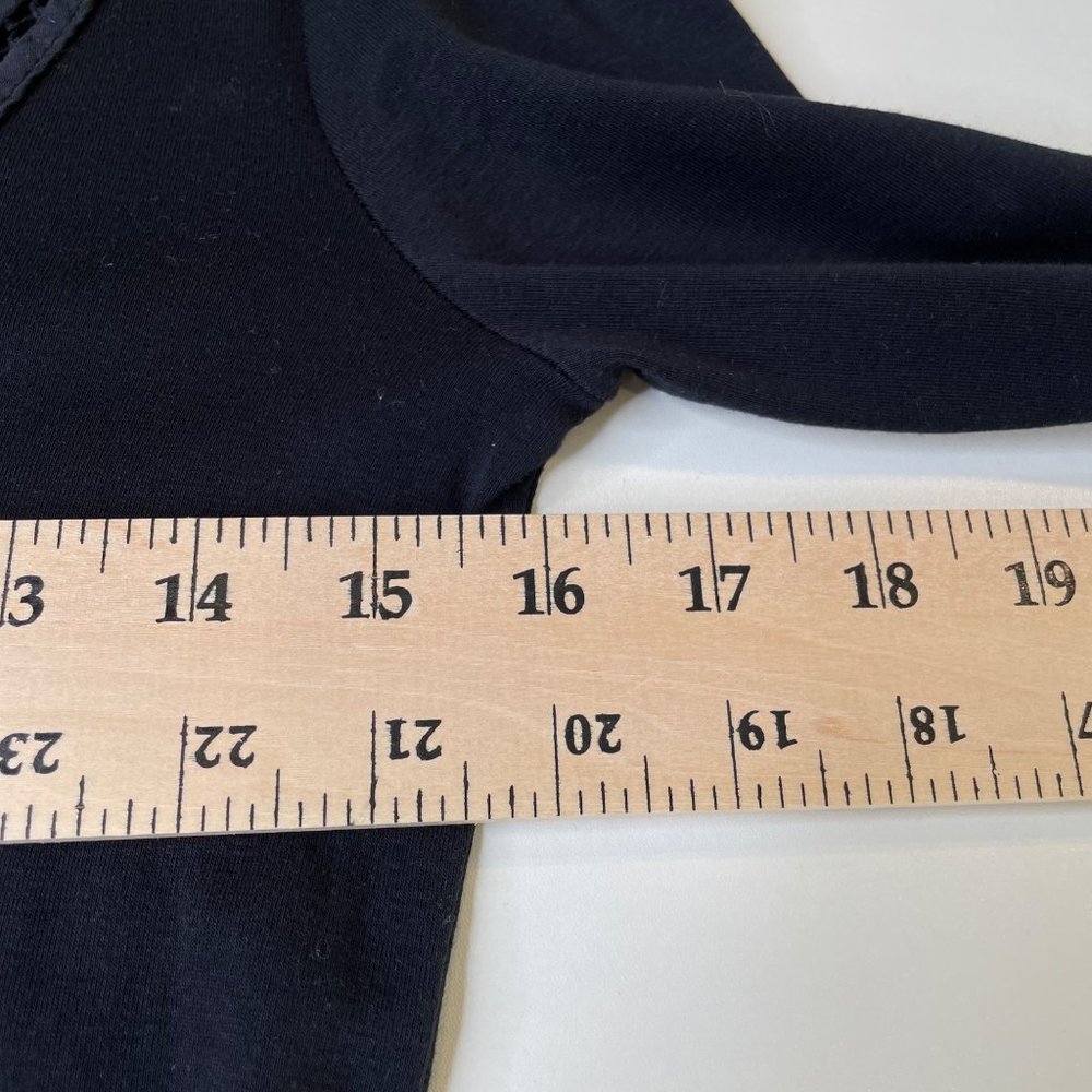 XCVI Black Embellished Scoop Neck 3/4 Sleeve Top, S - Picture 8 of 10